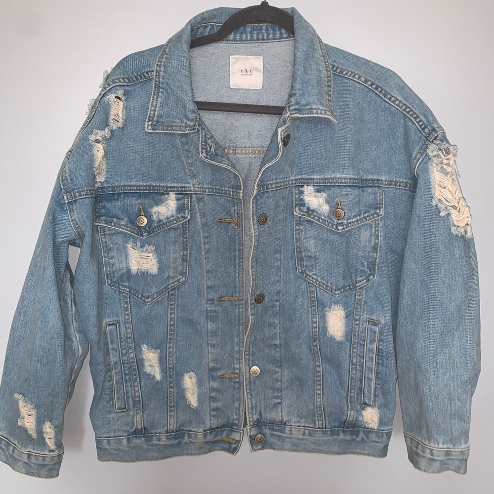 Distressed Light wash Denim Jacket